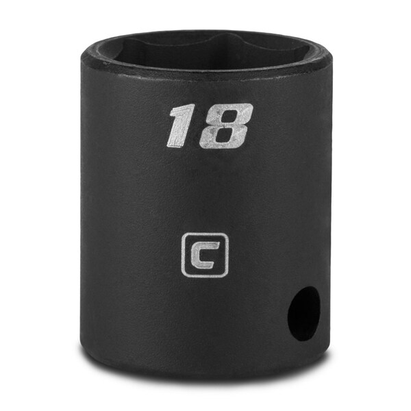 Capri Tools 3/8 in Drive 18 mm 6-Point Metric Shallow Impact Socket 5-3018 - main